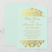 Bezaubernde Goldfolie blühen tadelloses Gold der Einladung (Vorne/Hinten)