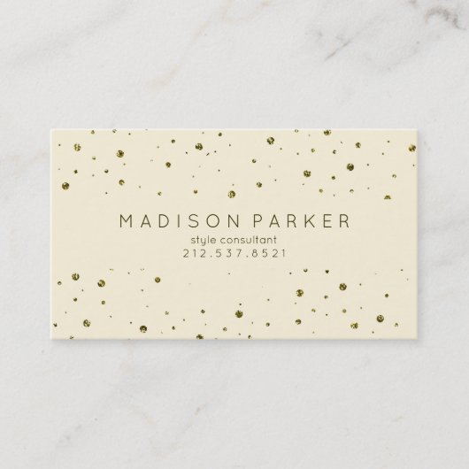 Bezaubernde Goldpunkte auf Ecru Visitenkarte (Vorderseite)