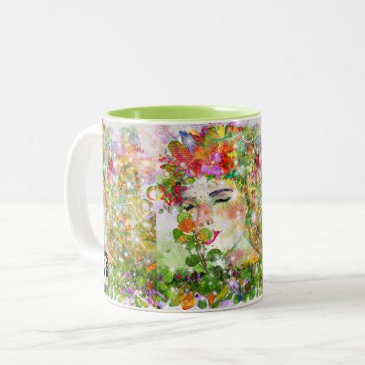 Bezaubernde Göttin Zweifarbige Tasse (Vorderseite Links)