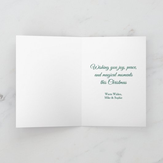 Bezaubernde grüne Fee Winterwald Weihnachten (Innenseite)