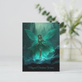 Bezaubernde grüne Fee Winterwald Weihnachten (Stehend Vorderseite)