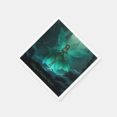 Bezaubernde grüne Fee Winterwald Weihnachten Serviette (Ecke)