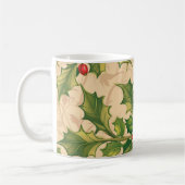 Bezaubernde grüne Holly-Blätter mit Roten Bereren Kaffeetasse (Links)