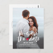 Bezaubernde Herz-EDITABLE-FARBE wieder Save the Da Postkarte (Vorne/Hinten)