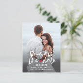 Bezaubernde Herz-EDITABLE-FARBE wieder Save the Da Postkarte (Stehend Vorderseite)