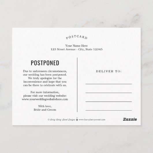 Bezaubernde Herz-EDITABLE-FARBE wieder Save the Da Postkarte (Rückseite)