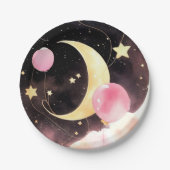 Bezaubernde Himmelsbabydusche: Mond & Sterne Pappteller (Vorderseite)