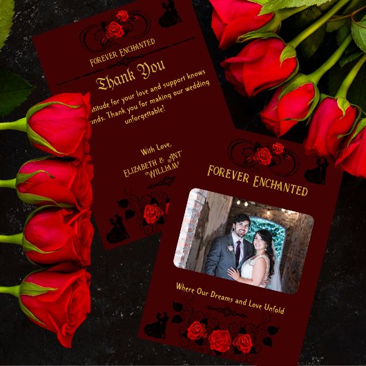 Bezaubernde Hochzeit Dankeskarte