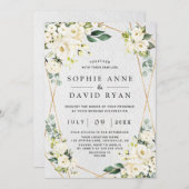 Bezaubernde Hochzeit mit weißer Blüte Einladung (Vorne/Hinten)