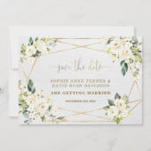 Bezaubernde Hochzeit mit weißer Blüte Save The Date (Vorderseite)
