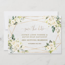 Bezaubernde Hochzeit mit weißer Blüte Save The Date