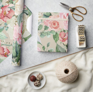 Bezaubernde Hochzeit von Wasserfarben-Bouquet Geschenkpapier