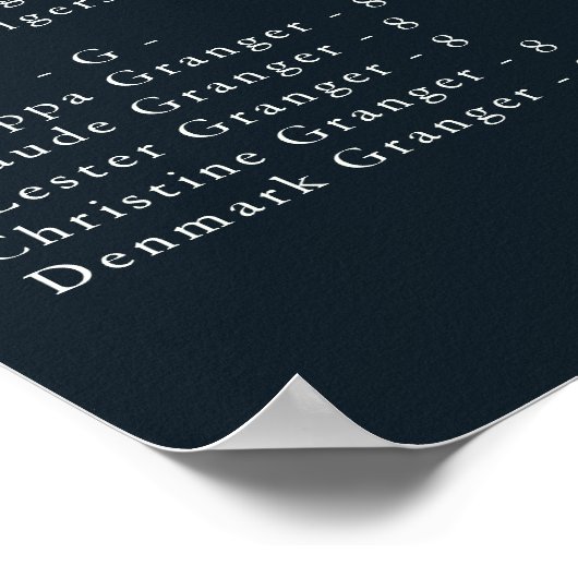 Bezaubernde Hochzeitsempfehlung für Alphabetische Poster (Ecke)