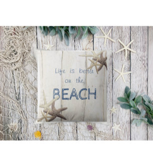 Bezaubernde Holzstruktur, Seesterne Kissen