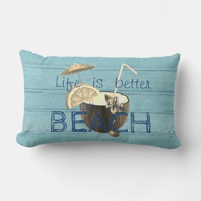 Bezaubernde Holztextur, Coconut Coctail Lendenkissen (Vorderseite)