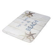 Bezaubernde Holztextur, Starfish, Strand Badematte (Schrägansicht)
