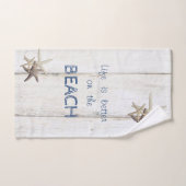 Bezaubernde Holztextur, Starfish, Strand Badhandtuch Set (Handtuch)