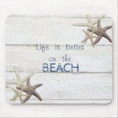 Bezaubernde Holztextur, Starfish, Strand Mousepad (Vorne)