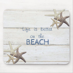 Bezaubernde Holztextur, Starfish, Strand Mousepad