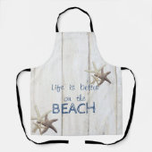 Bezaubernde Holztextur, Starfish, Strand Schürze (Vorderseite)