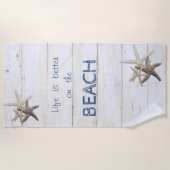 Bezaubernde Holztextur, Starfish, Strand Strandtuch (Vorderseite)
