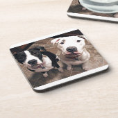 bezaubernde Hundewelpen Untersetzer (Linke Seite)
