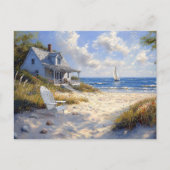 Bezaubernde Hütte am Strand Landschaftlicher Blick Postkarte (Vorderseite)