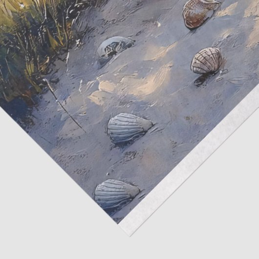 Bezaubernde Hütte am Strand Landschaftlicher Blick Seidenpapier (Ausschnitt)