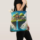 Bezaubernde Hütte der Floating Island - Whimsical Tasche (Von Nahem)
