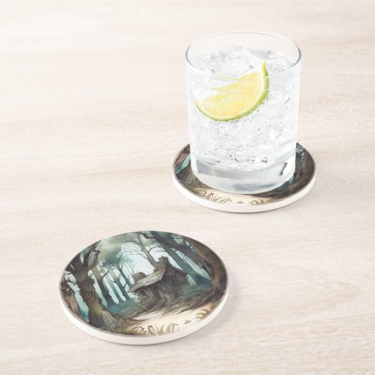 Bezaubernde Hütte Getränkeuntersetzer (Seite)