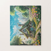 Bezaubernde Hütte mit dem Tulip Garden Puzzle (Vertikal)