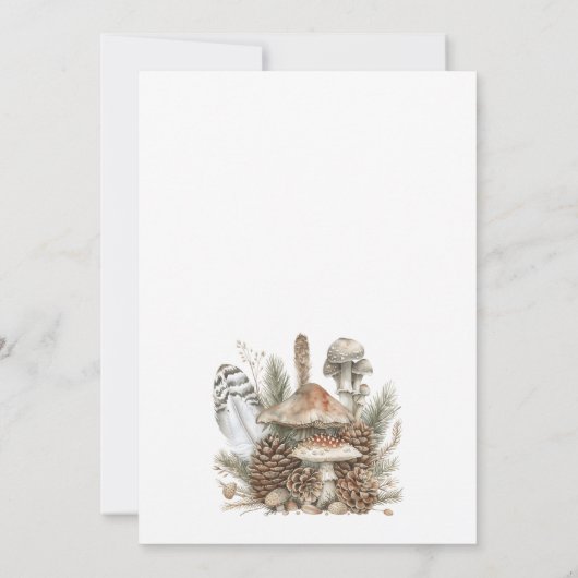 Bezaubernde Hütte Wald 1. Geburtstag Einladung (Rückseite)