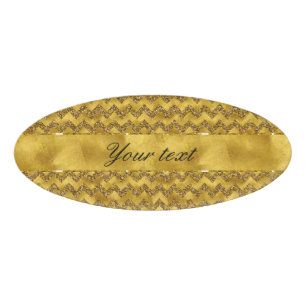 Bezaubernde Imitat-GoldGlitzer-Sparren Namenschild