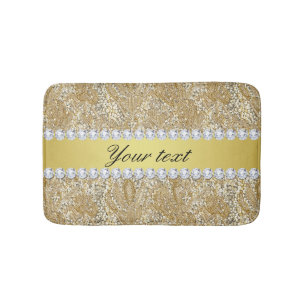 Bezaubernde Imitat-GoldSequins und -diamanten Badematte