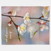 Bezaubernde japanische Apricot-Blume Fleecedecke (Vorderseite (Horizontal))