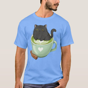 Bezaubernde Katze in grüner Matcha-Tasse Junge T-Shirt