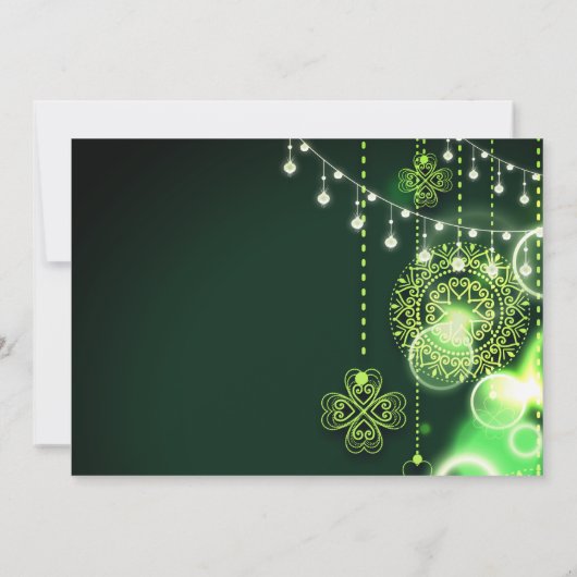 Bezaubernde keltische Clovers and Lights Irish Wed Einladung (Rückseite)