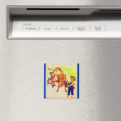 bezaubernde Kinder mit bezaubernder Kuh Magnet (In Situ (Geschirrspüler))