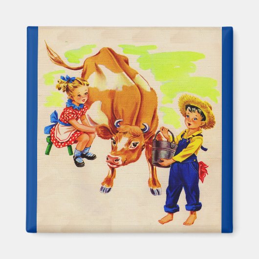 bezaubernde Kinder mit bezaubernder Kuh Magnet (Vorne)