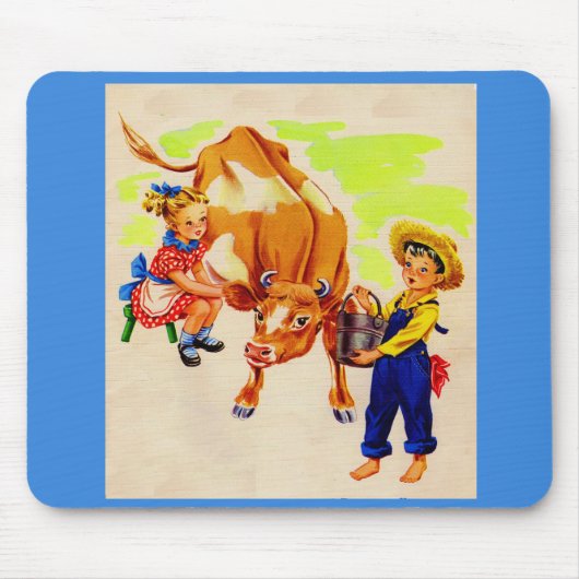 bezaubernde Kinder mit bezaubernder Kuh Mousepad (Vorne)