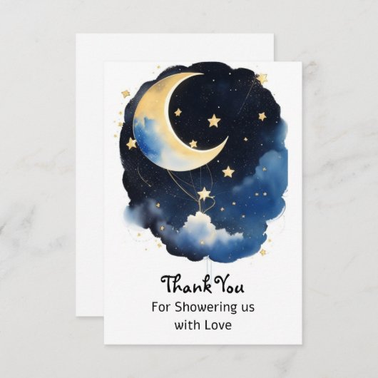 Bezaubernde Kinderdusche des Celestial Boy Dankeskarte (Vorne/Hinten)
