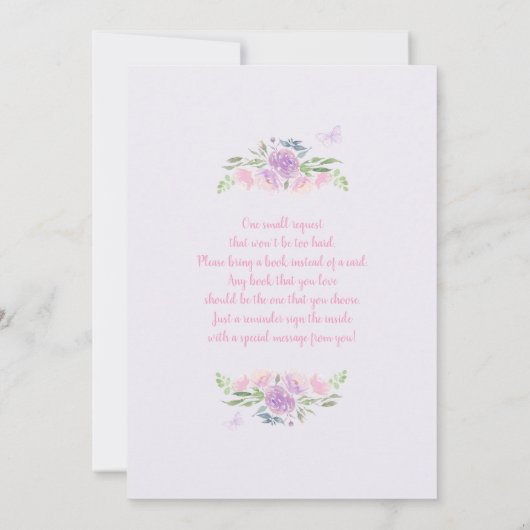 Bezaubernde Kinderdusche Einladung (Rückseite)