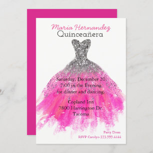 Bezaubernde KleidQuinceañera Einladung