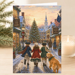 Bezaubernde koloniale Weihnachtszeit Frohe Weihnac Karte