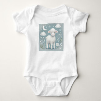 Bezaubernde Lamm Mond Wolken  Baby Strampler