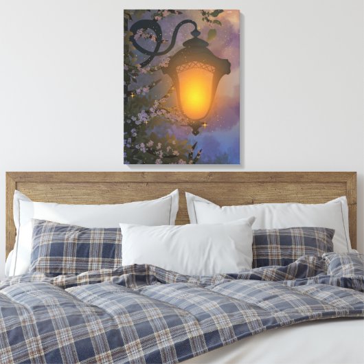 Bezaubernde Lampenlampe Canvas Print Leinwanddruck (Insitu (Schlafzimmer))