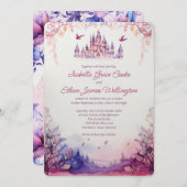 Bezaubernde Lavendel Renaissance Burg Hochzeit Einladung (Vorne/Hinten)