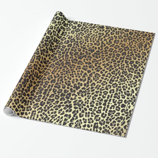Bezaubernde Leopard-Druck-und Imitat-Goldfolie Geschenkpapier (Ungerollt)