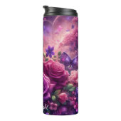 Bezaubernde Lila-Gartenherzen Thermosbecher (Nach rechts gedreht)