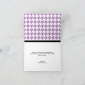 Bezaubernde Lila Hahnentrittmuster-Karten Dankeskarte (Innenseite)